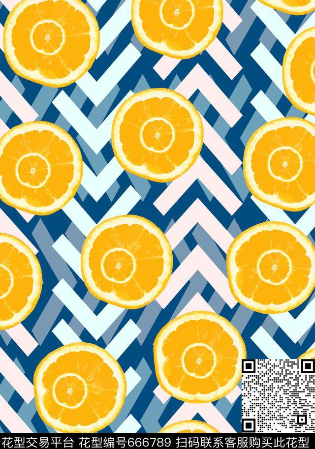几何图案水果传统印花华亿平台下载（图片编号: 666789） - 瓦栏（Walan）