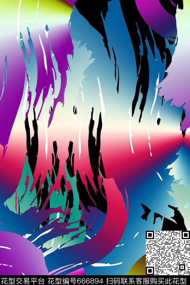 条纹休闲潮流时尚数码印花华亿平台下载（图片编号: 666894） - 瓦栏（Walan）