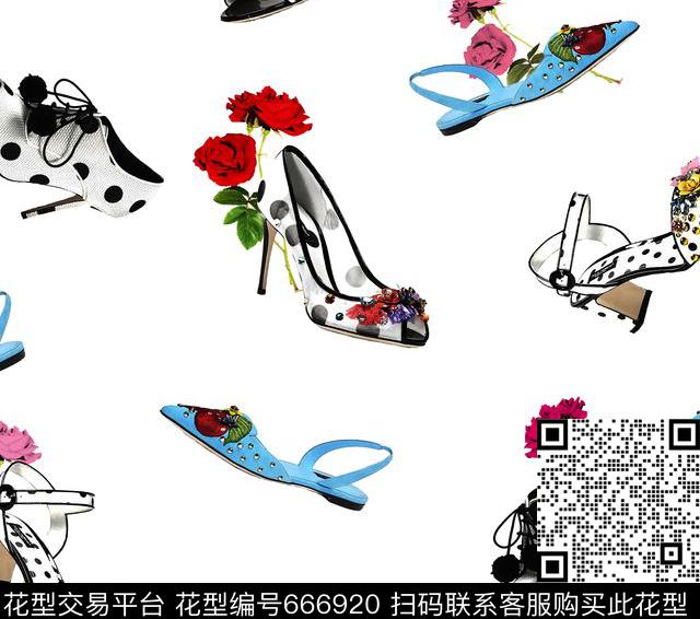 高跟鞋凉鞋平底鞋数码印花华亿平台下载（图片编号: 666920） - 瓦栏（Walan）