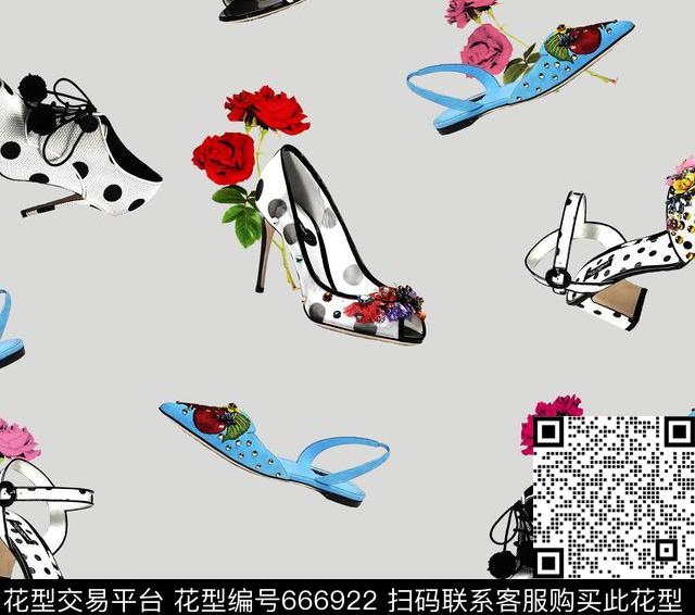 高跟鞋凉鞋平底鞋数码印花华亿平台下载（图片编号: 666922） - 瓦栏（Walan）