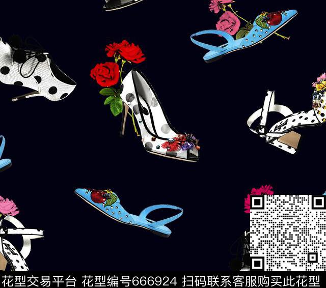 高跟鞋凉鞋平底鞋数码印花华亿平台下载（图片编号: 666924） - 瓦栏（Walan）