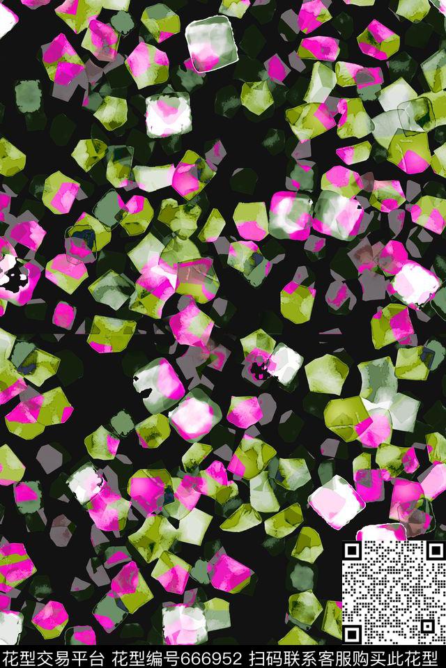 小方块不规则几何方格传统印花华亿平台下载（图片编号: 666952） - 瓦栏（Walan）