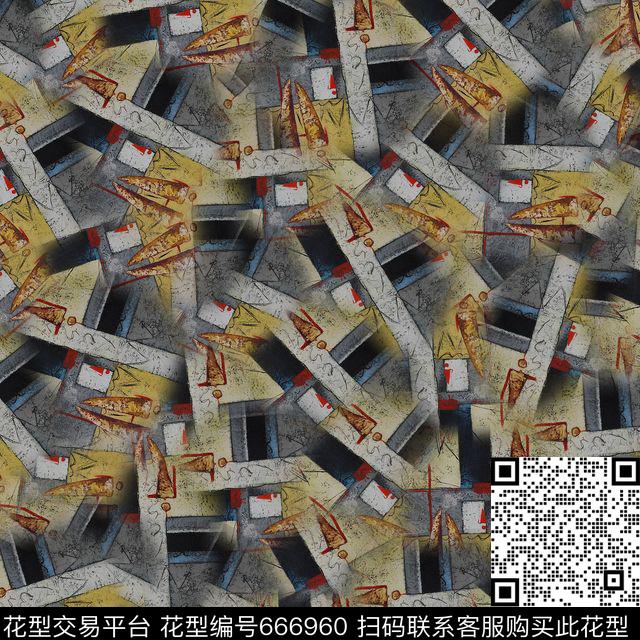 抽象人物海洋数码印花华亿平台下载（图片编号: 666960） - 瓦栏（Walan）