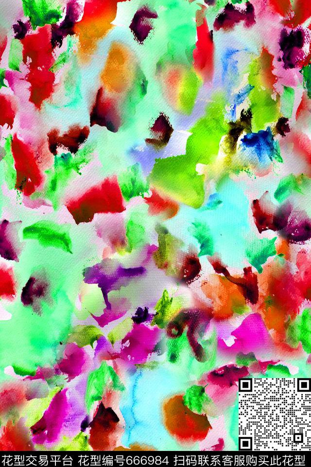 炫彩手绘泳装数码印花华亿平台下载（图片编号: 666984） - 瓦栏（Walan）