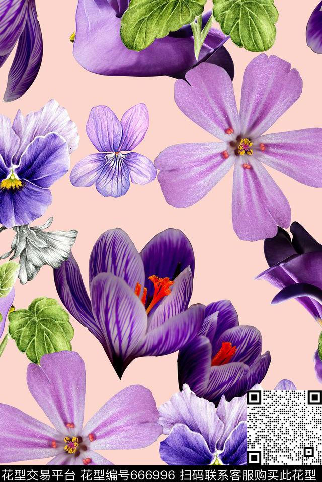 时尚潮流女装裙子雪纺真丝棉布料花卉印花时尚国际大牌女装外套高档花朵植物满版印花渐变纹理家纺窗帘花卉印花数码印花华亿平台下载（图片编号: 666996） - 瓦栏（Walan）