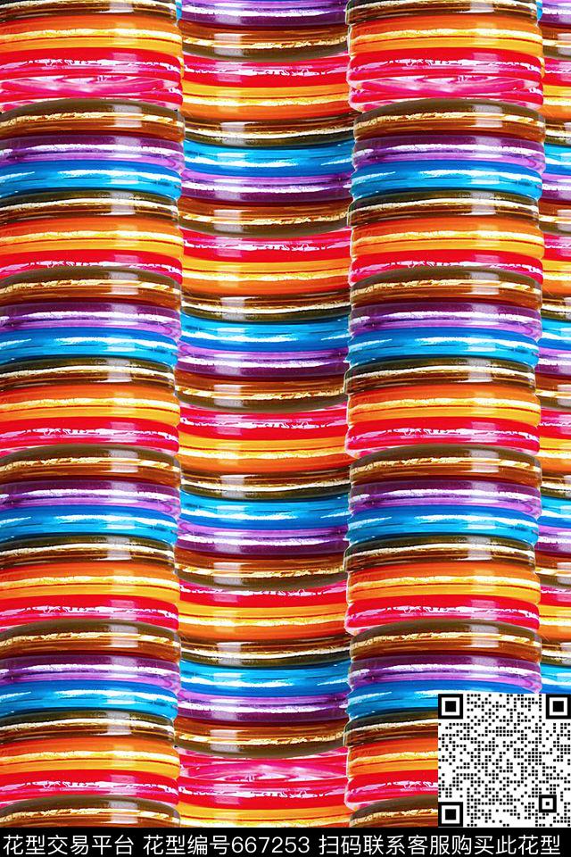 多彩条纹卡通几何数码印花华亿平台下载（图片编号: 667253） - 瓦栏（Walan）