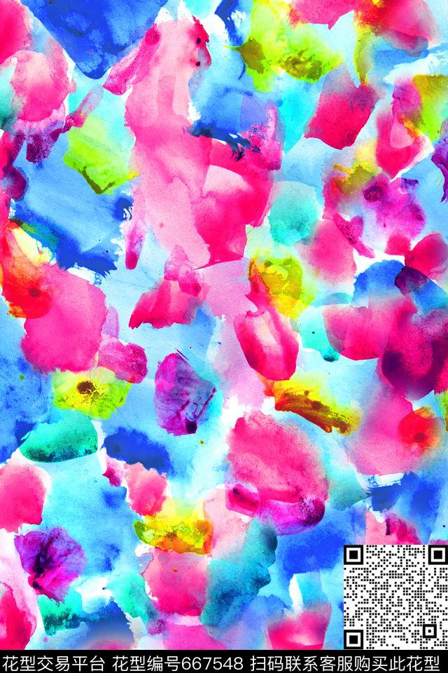 炫彩手绘泳装数码印花华亿平台下载（图片编号: 667548） - 瓦栏（Walan）