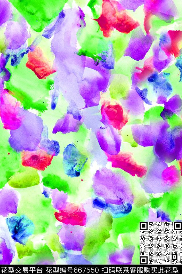 炫彩手绘泳装数码印花华亿平台下载（图片编号: 667550） - 瓦栏（Walan）