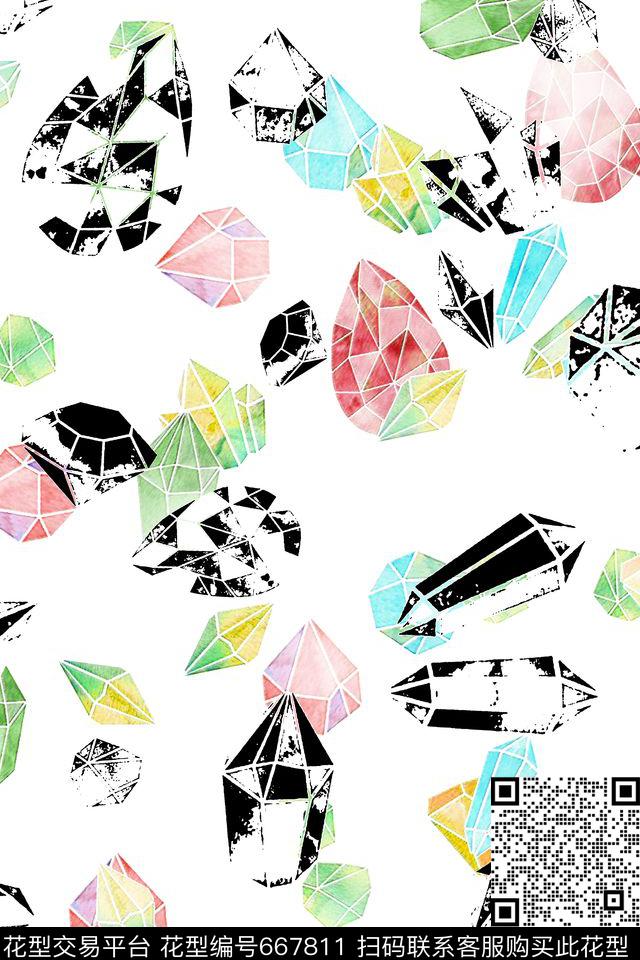 趣味晶体钻石数码印花华亿平台下载（图片编号: 667811） - 瓦栏（Walan）