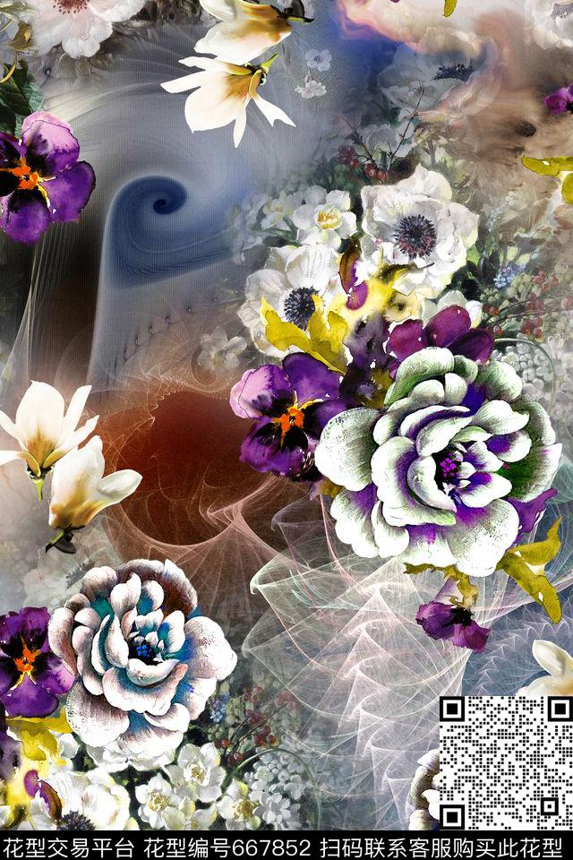 花朵花卉肌理数码印花华亿平台下载（图片编号: 667852） - 瓦栏（Walan）