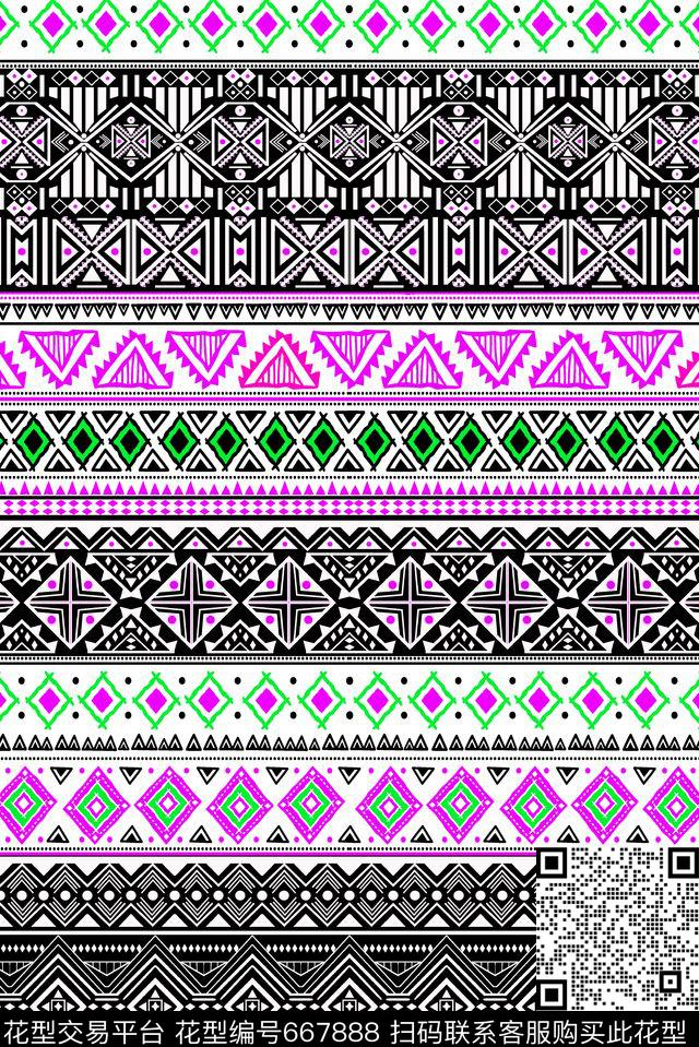 几何波普波西米亚欧美传统印花华亿平台下载（图片编号: 667888） - 瓦栏（Walan）