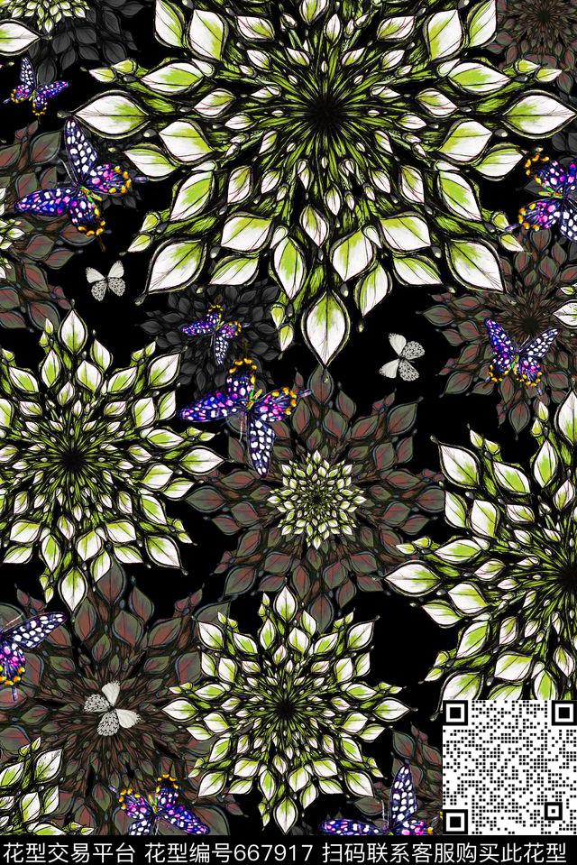 花卉数码印花华亿平台下载（图片编号: 667917） - 瓦栏（Walan）