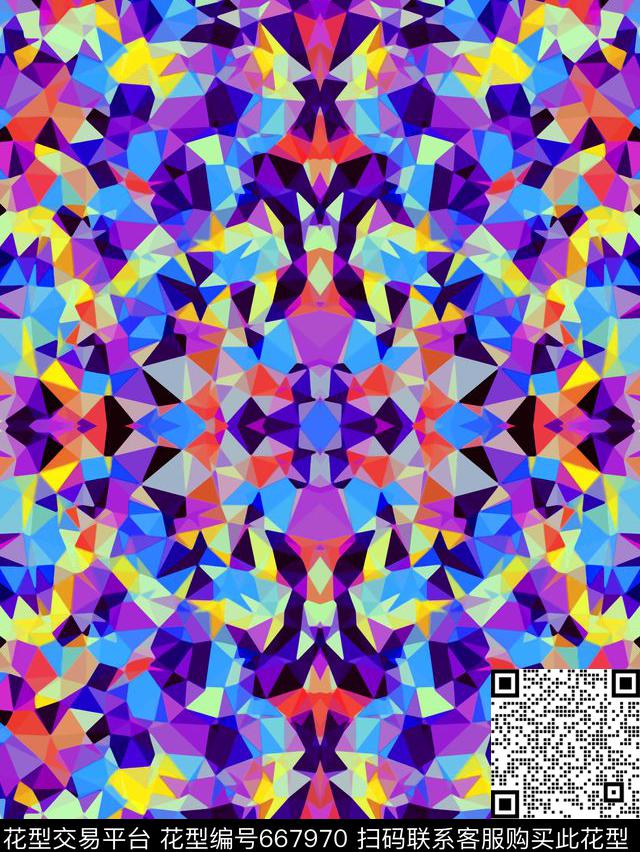 几何抽象不规则几何数码印花华亿平台下载（图片编号: 667970） - 瓦栏（Walan）