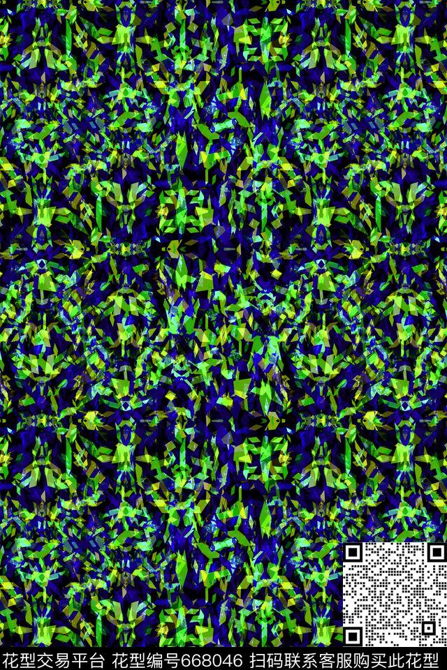 不规则几何小方块三角形传统印花华亿平台下载（图片编号: 668046） - 瓦栏（Walan）