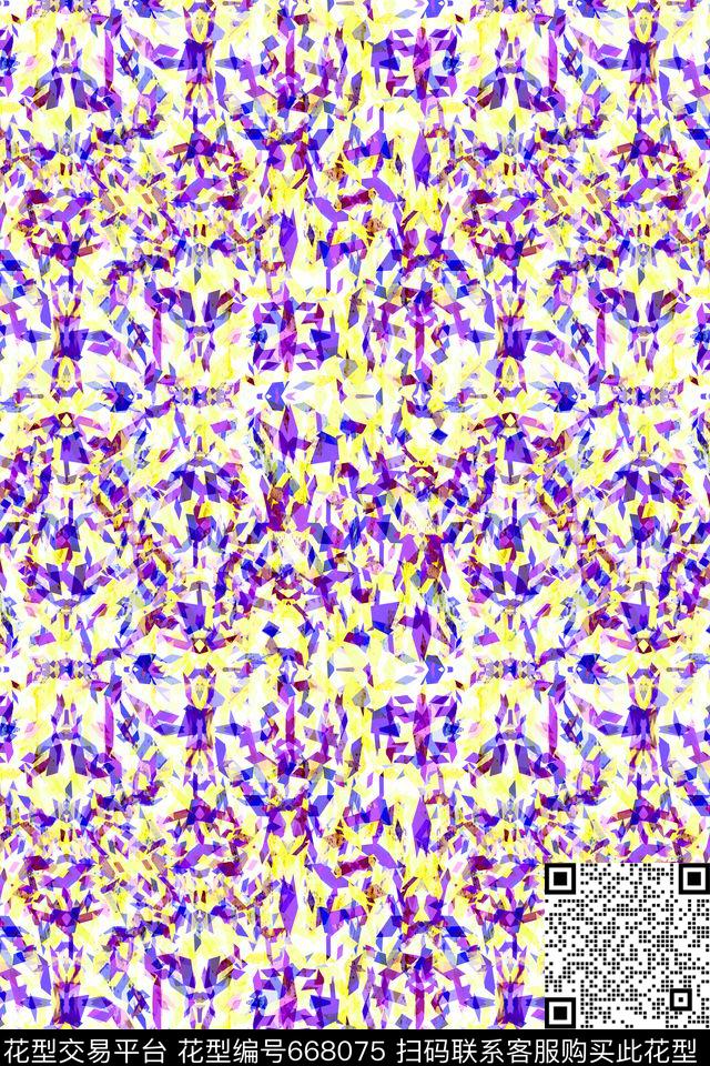 不规则几何小方块三角形传统印花华亿平台下载（图片编号: 668075） - 瓦栏（Walan）