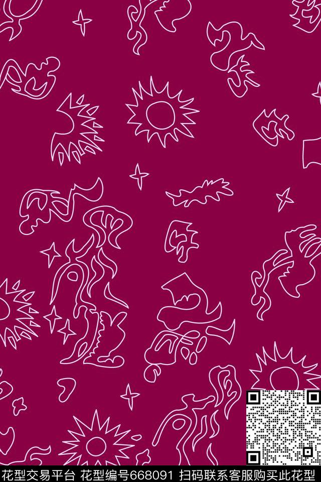 不规则几何几何线条线条传统印花华亿平台下载（图片编号: 668091） - 瓦栏（Walan）