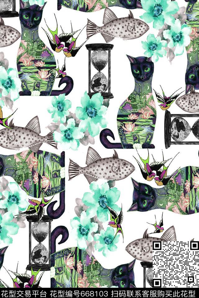 。蝴蝶数码印花华亿平台下载（图片编号: 668103） - 瓦栏（Walan）