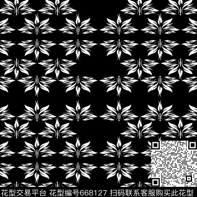 单色花朵大花传统印花华亿平台下载（图片编号: 668127） - 瓦栏（Walan）