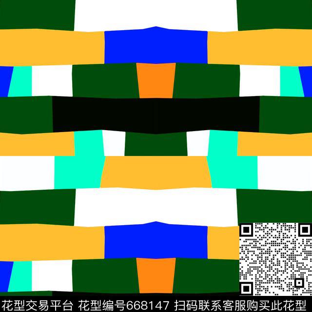 不规则几何色块几何传统印花华亿平台下载（图片编号: 668147） - 瓦栏（Walan）
