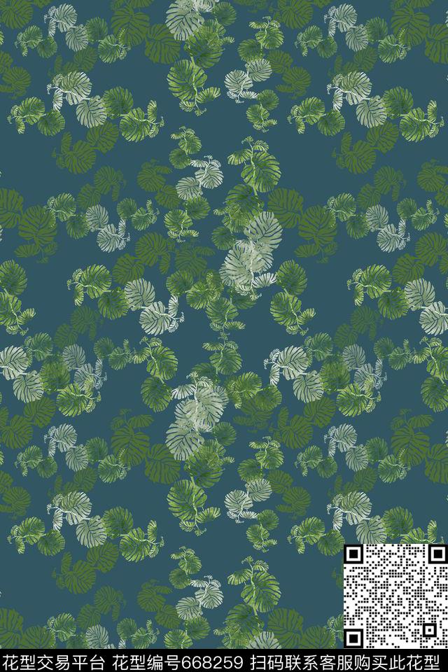 热带海滨度假棕榈叶热带植物数码印花华亿平台下载（图片编号: 668259） - 瓦栏（Walan）