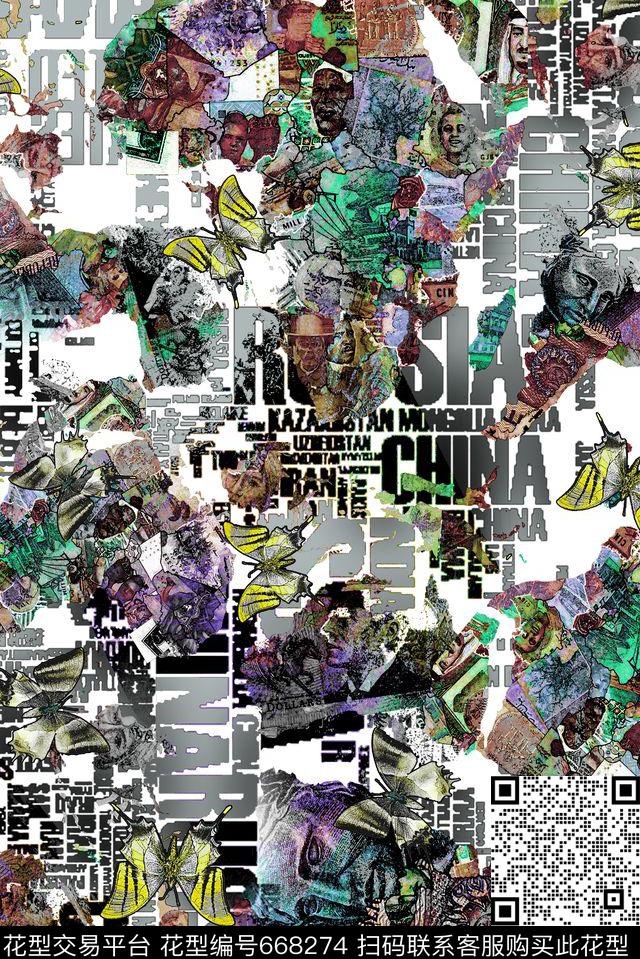 几何字母。男装印花女装印花数码印花华亿平台下载（图片编号: 668274） - 瓦栏（Walan）