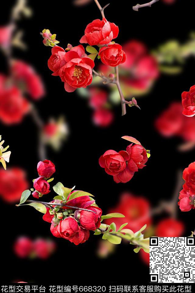 时尚抽象3D花卉数码印花时尚潮牌女装外套印花高档花卉数码印花华亿平台下载（图片编号: 668320） - 瓦栏（Walan）