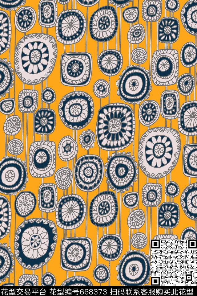民族风圆形图腾男装传统印花华亿平台下载（图片编号: 668373） - 瓦栏（Walan）