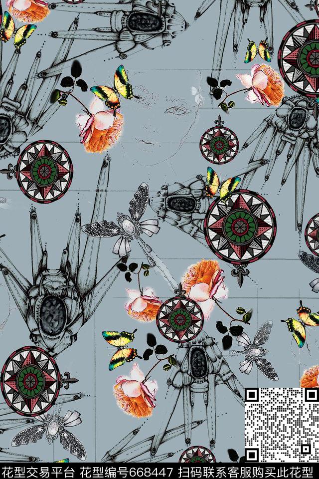 欧式风格圆形几何数码印花华亿平台下载（图片编号: 668447） - 瓦栏（Walan）