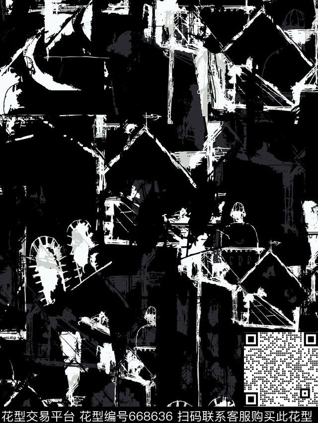 山水线条中国风传统印花华亿平台下载（图片编号: 668636） - 瓦栏（Walan）