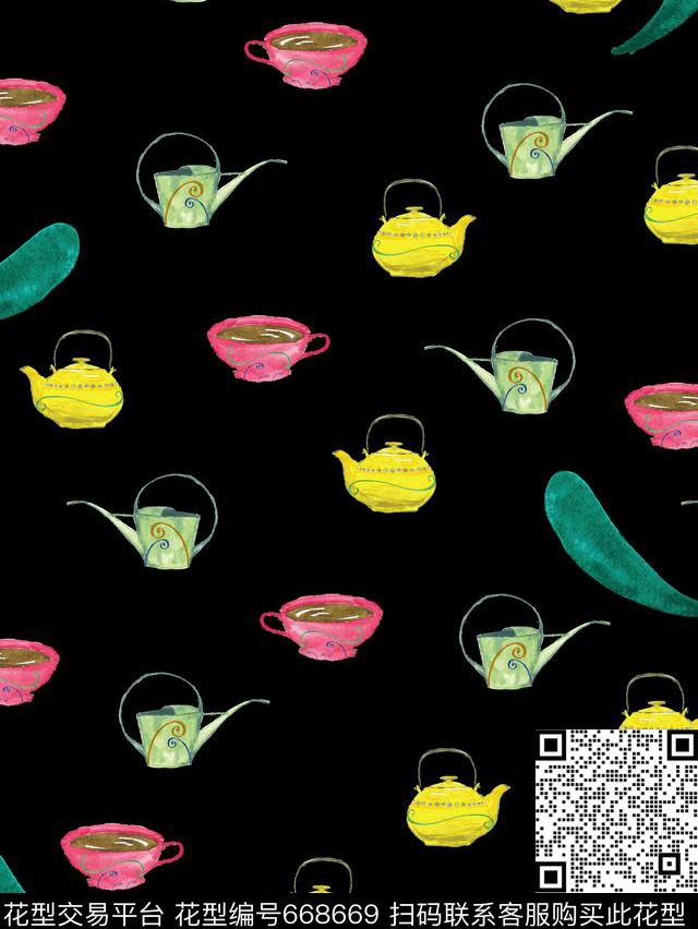 趣味瓷器几何数码印花华亿平台下载（图片编号: 668669） - 瓦栏（Walan）