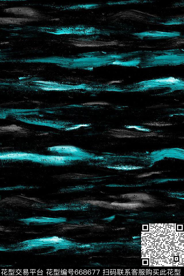 条纹笔刷横条数码印花华亿平台下载（图片编号: 668677） - 瓦栏（Walan）