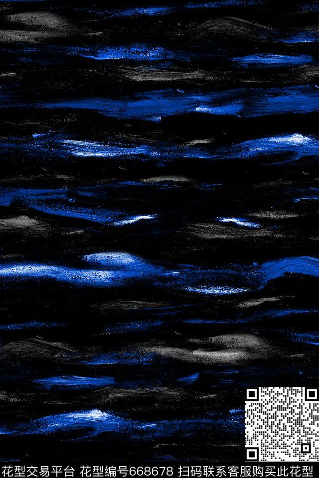 条纹笔刷横条数码印花华亿平台下载（图片编号: 668678） - 瓦栏（Walan）