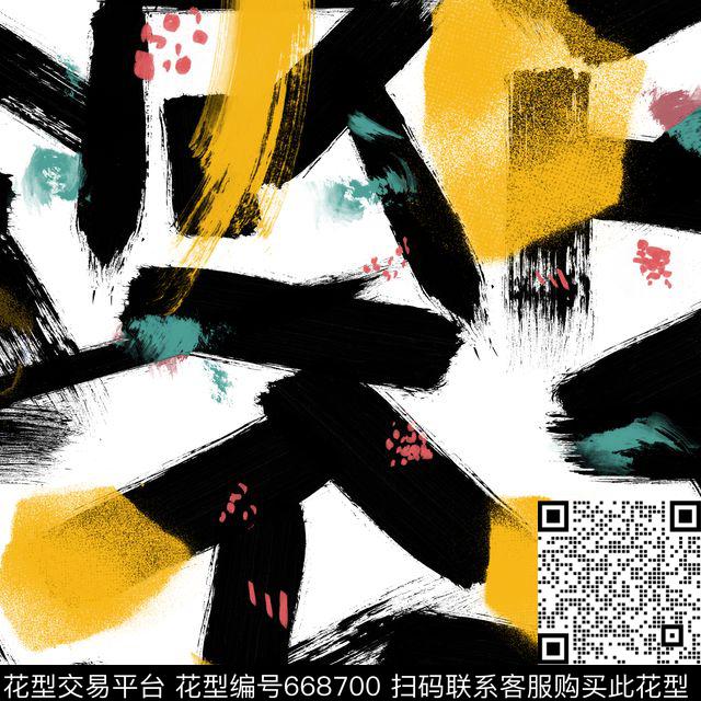 笔刷抽象涂鸦抽象插画数码印花华亿平台下载（图片编号: 668700） - 瓦栏（Walan）
