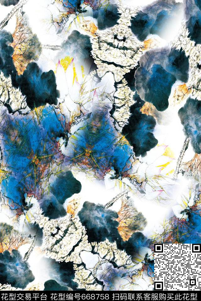 中国风底纹数码印花华亿平台下载（图片编号: 668758） - 瓦栏（Walan）