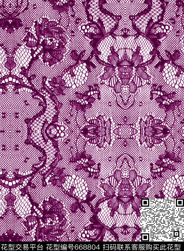 蕾丝数码印花华亿平台下载（图片编号: 668804） - 瓦栏（Walan）
