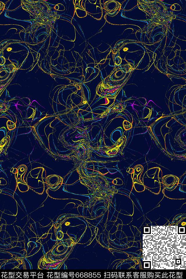 抽象错落交织传统印花华亿平台下载（图片编号: 668855） - 瓦栏（Walan）