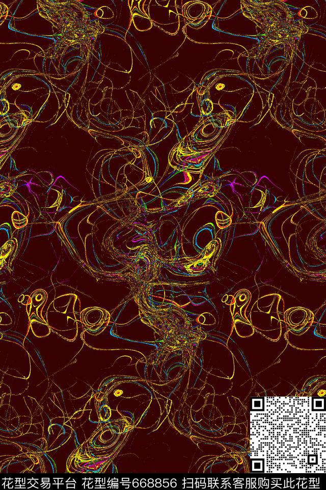 抽象错落交织传统印花华亿平台下载（图片编号: 668856） - 瓦栏（Walan）