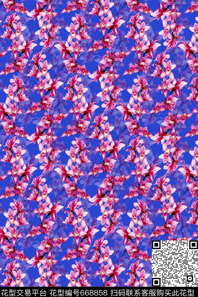 热带植物花朵花卉数码印花华亿平台下载（图片编号: 668858） - 瓦栏（Walan）