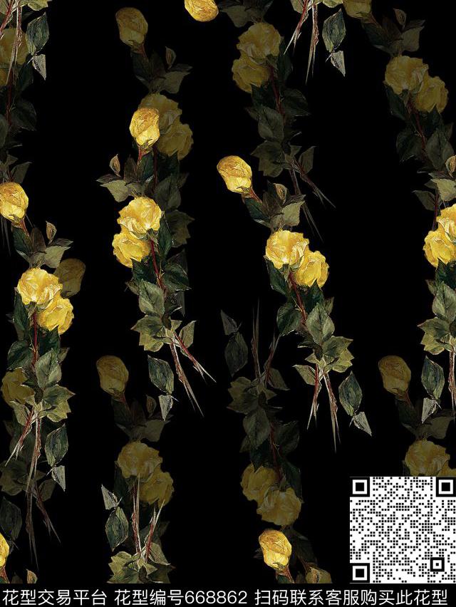 女装华亿平台秘密3.0【植物花卉】植物数码印花华亿平台下载（图片编号: 668862） - 瓦栏（Walan）