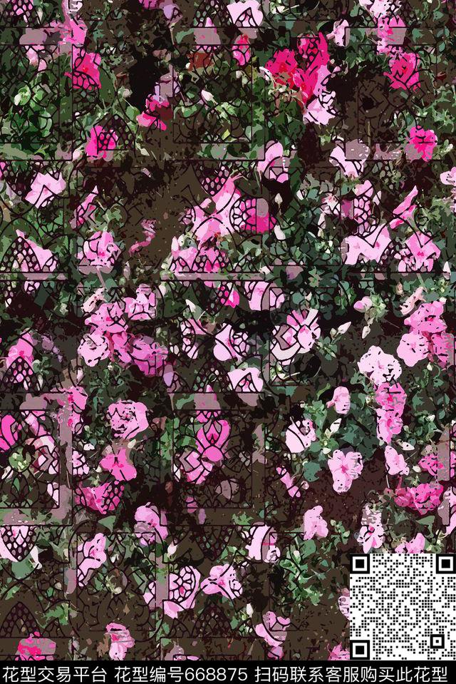 青舞-花卉青舞-女装青舞-原创数码印花华亿平台下载（图片编号: 668875） - 瓦栏（Walan）