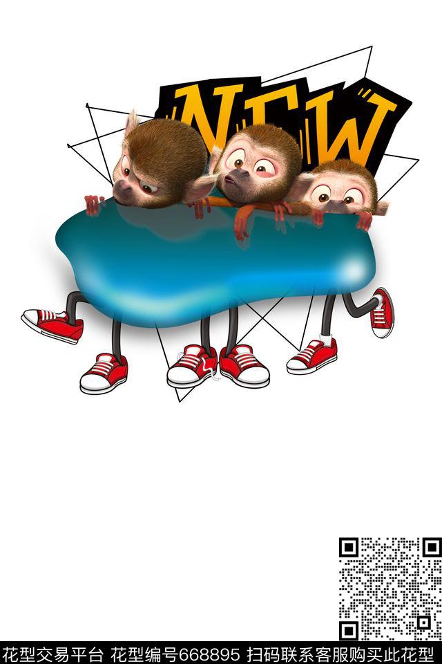 英文几何线条趣味数码印花华亿平台下载（图片编号: 668895） - 瓦栏（Walan）