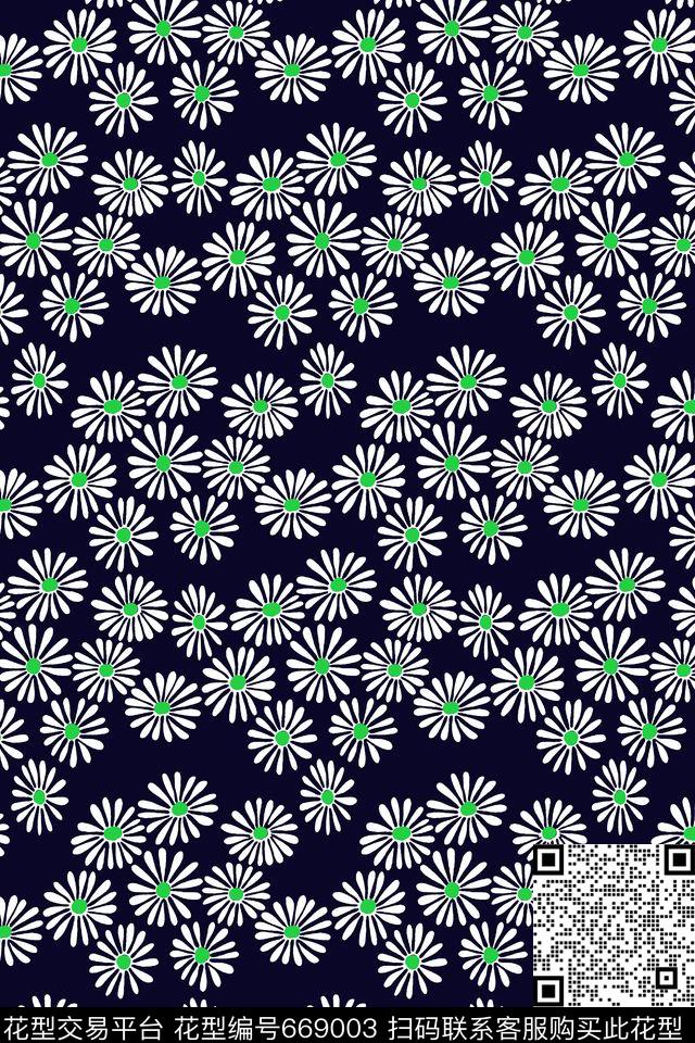 女装碎花雏菊传统印花华亿平台下载（图片编号: 669003） - 瓦栏（Walan）