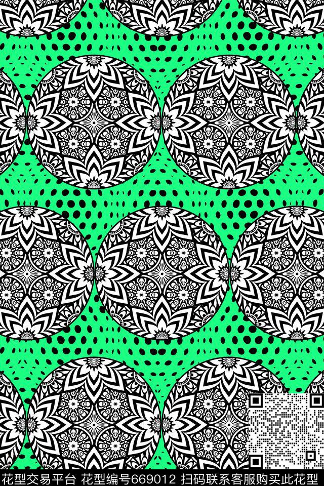 男装民族风曼陀罗花纹传统印花华亿平台下载（图片编号: 669012） - 瓦栏（Walan）