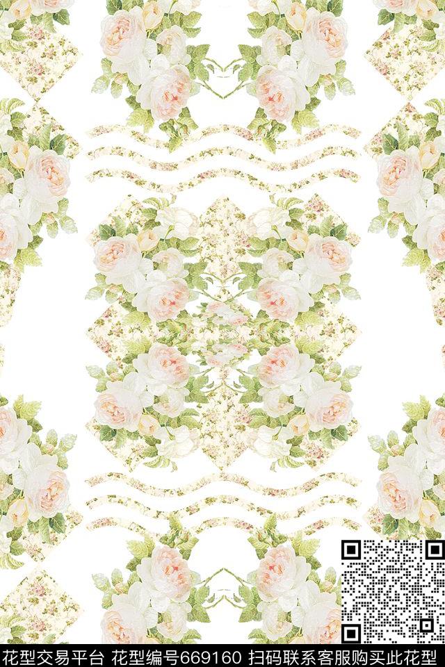 清新花卉数码印花华亿平台下载（图片编号: 669160） - 瓦栏（Walan）