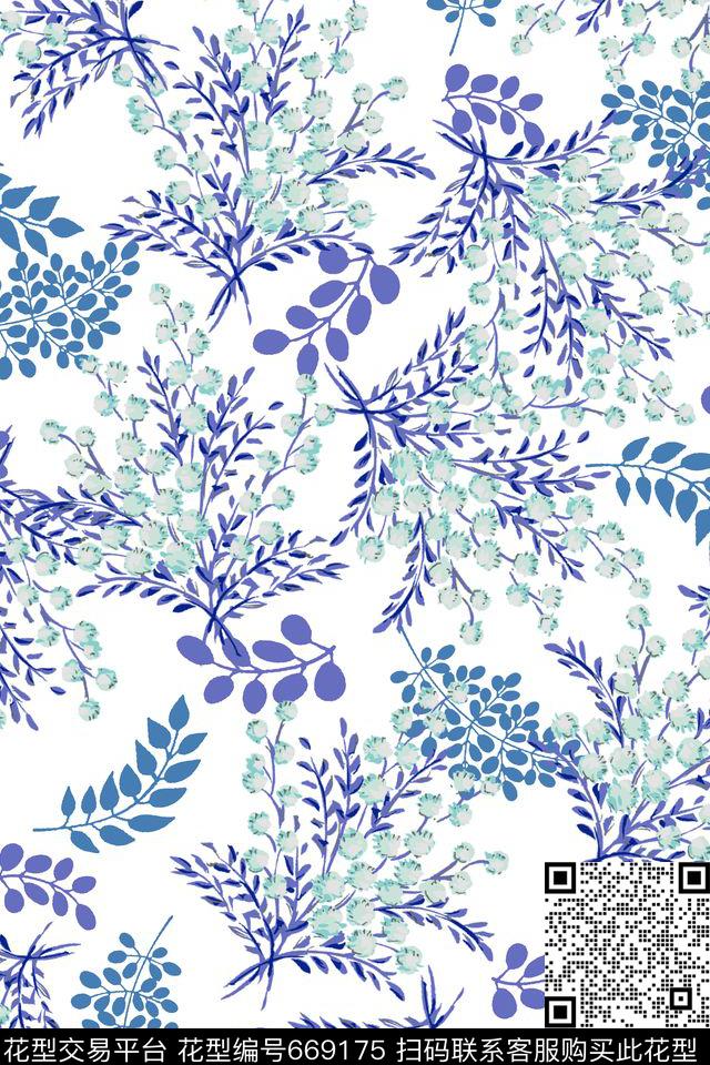 花卉小花衬衫传统印花华亿平台下载（图片编号: 669175） - 瓦栏（Walan）