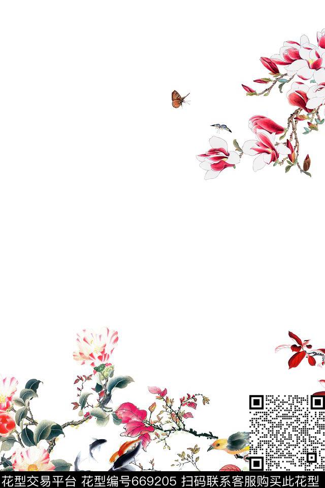 民族风鸟花数码印花华亿平台下载（图片编号: 669205） - 瓦栏（Walan）