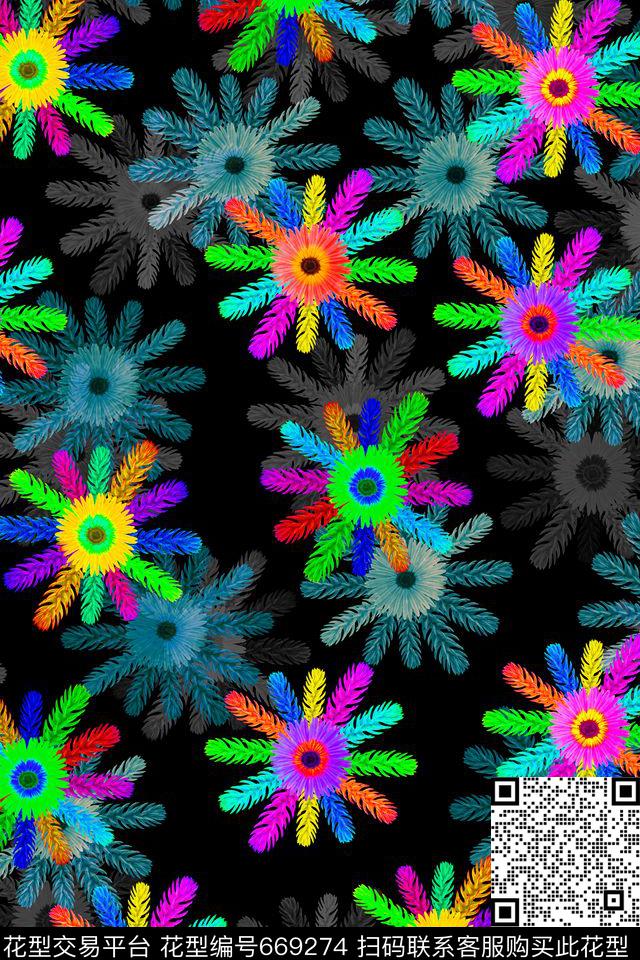 女装花卉童装数码印花华亿平台下载（图片编号: 669274） - 瓦栏（Walan）