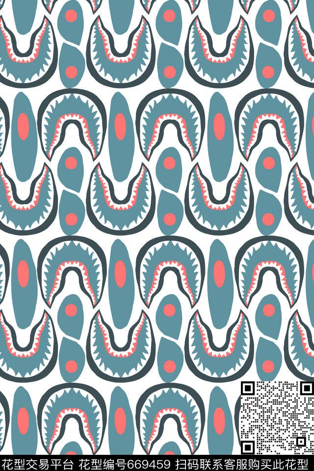 趣味眼睛嘴巴传统印花华亿平台下载（图片编号: 669459） - 瓦栏（Walan）