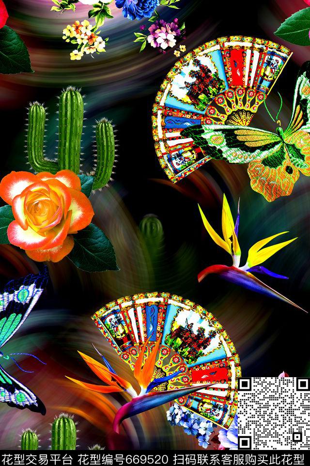 时尚女装数码印花华亿平台下载（图片编号: 669520） - 瓦栏（Walan）