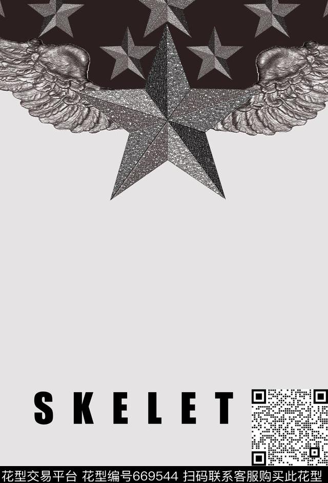 男装星星印花罗马巴洛克花纹五角星星数码印花华亿平台下载（图片编号: 669544） - 瓦栏（Walan）